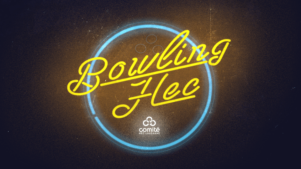 Affiche 2021 de la soirée bowling du Comité HEC.
